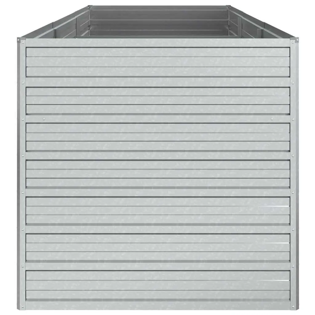 Garden Raised Bed Planter 240x80x77cm Outdoor Vegetable Herb Flower Box Silver