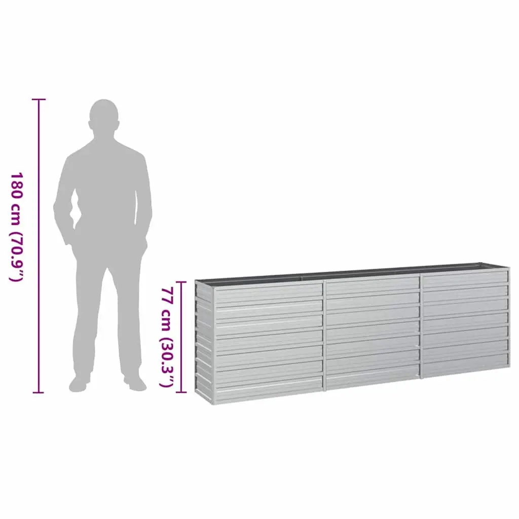 Galvanized Steel Raised Garden Bed Planter Outdoor 240x40x77cm