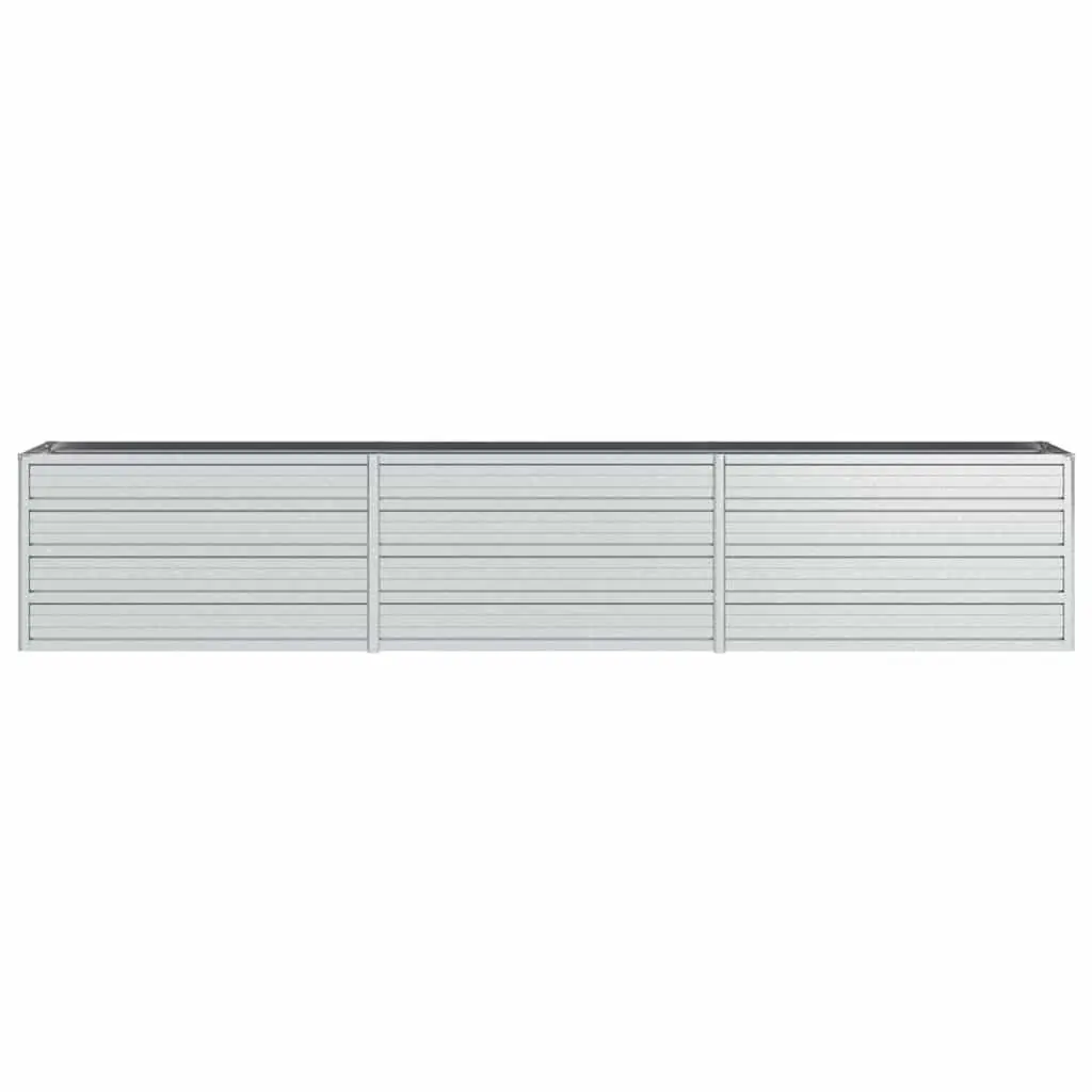 Galvanized Steel Raised Garden Bed for Outdoor Use 240x40x45 cm Silver