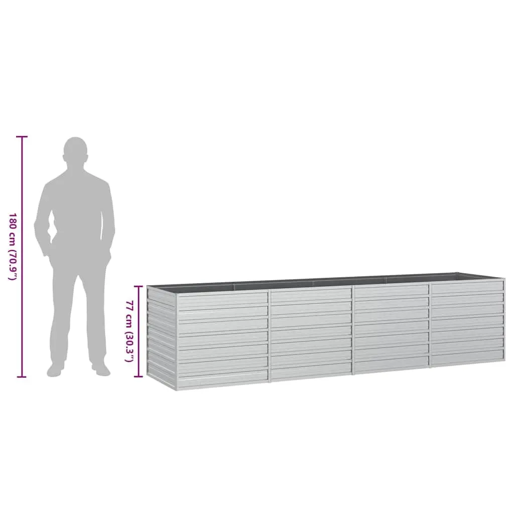 Galvanized Steel Raised Bed Planter 320 x 80 x 77 cm