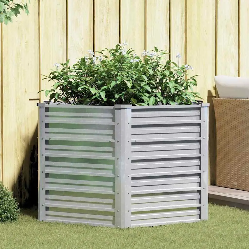 Garden Raised Bed 129x77 cm Metal Planter Pot Outdoor Flowers Vegetables Herbs