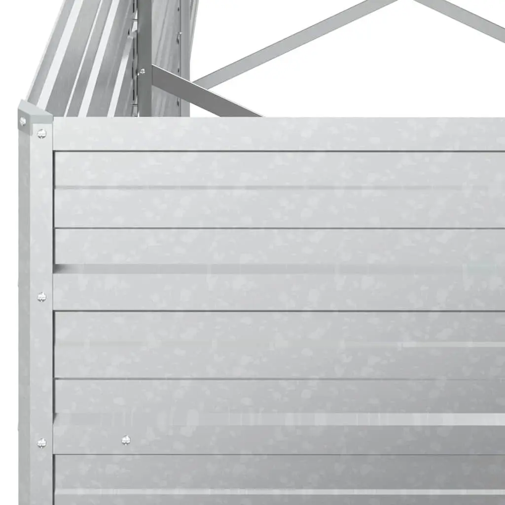 Galvanized Steel Raised Garden Bed 400x80x45 cm Outdoor Planter Box Silver