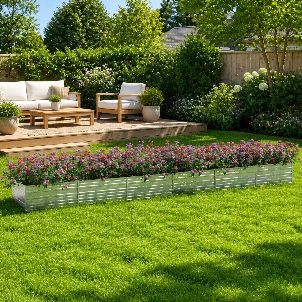 Raised Garden Bed Planter Box Outdoor Vegetable Flower Herb Container 600 x 80 x 45 cm