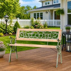 Specifications for 122cm Brown Garden Bench, Solid Wood