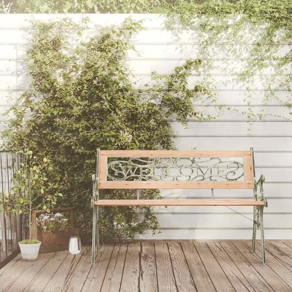 122cm Brown Garden Bench, Solid Wood