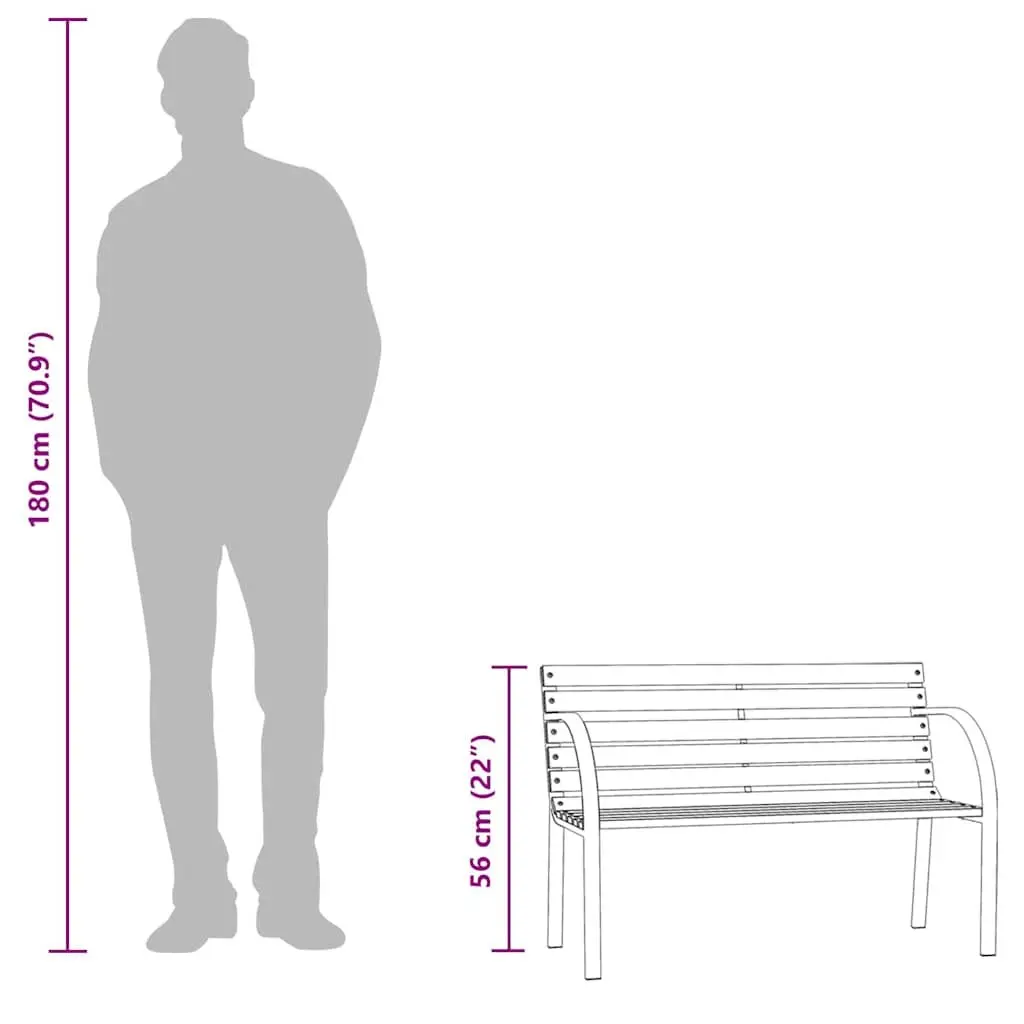 Children's Garden Bench Outdoor Seating 81cm Wooden Armrest Backrest