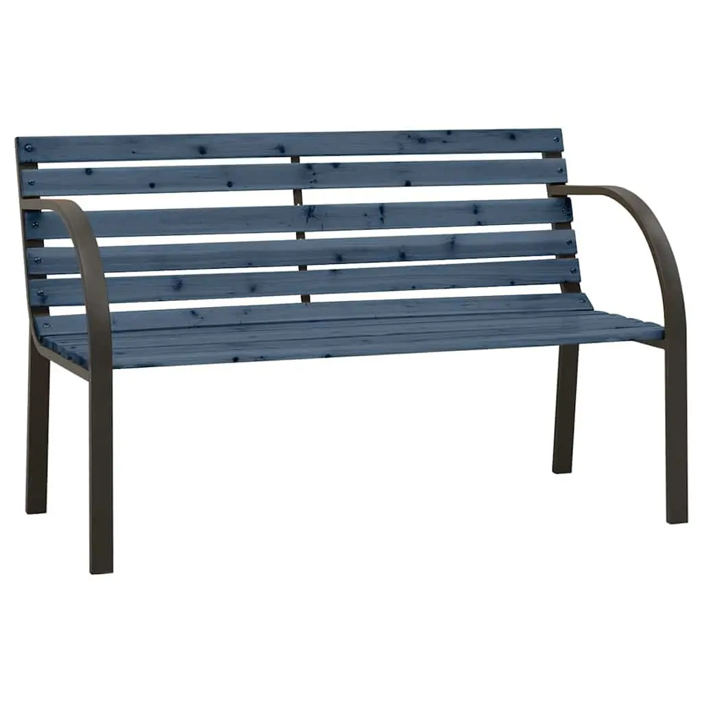 Children's Garden Bench 81cm Outdoor Seating Wooden Backrest Armrests Grey