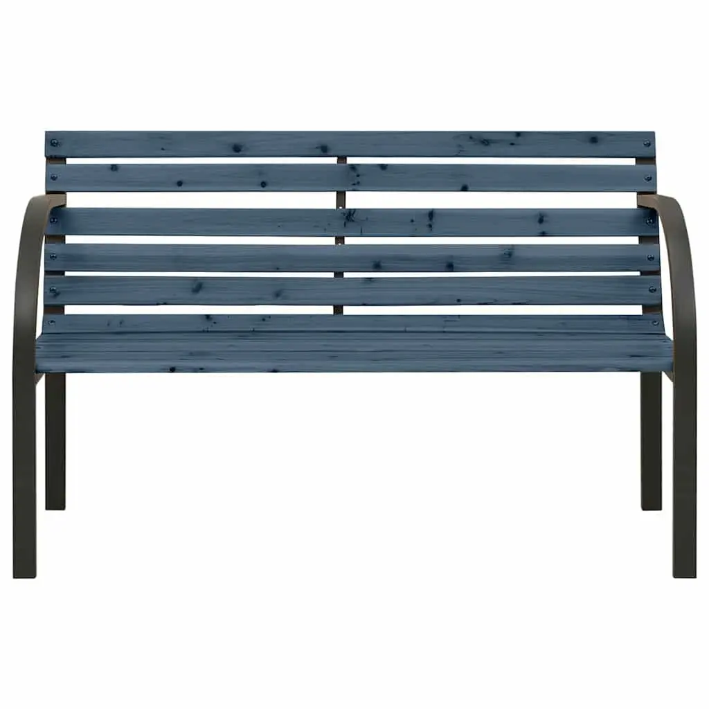 Children's Garden Bench 81cm Outdoor Seating Wooden Backrest Armrests Grey