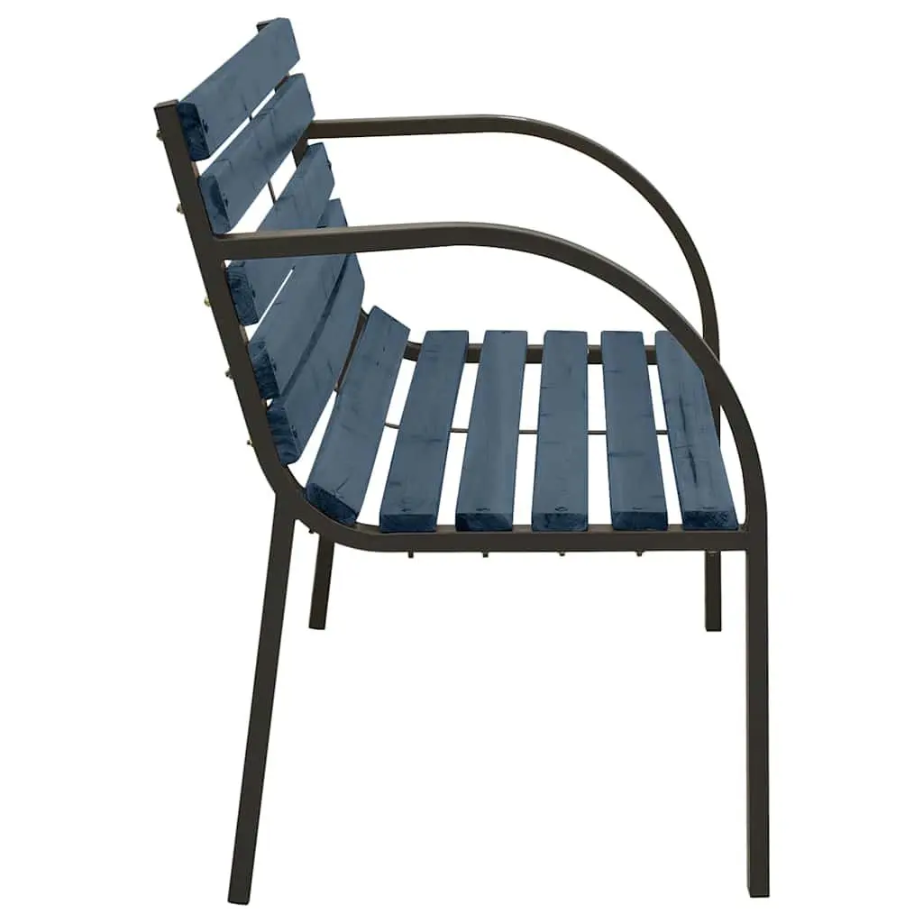 Children's Garden Bench 81cm Outdoor Seating Wooden Backrest Armrests Grey