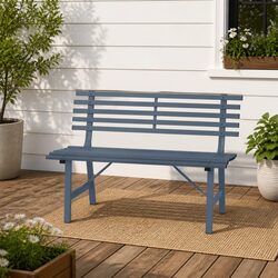 Garden Bench Specifications: 110cm Grey Steel Seating
