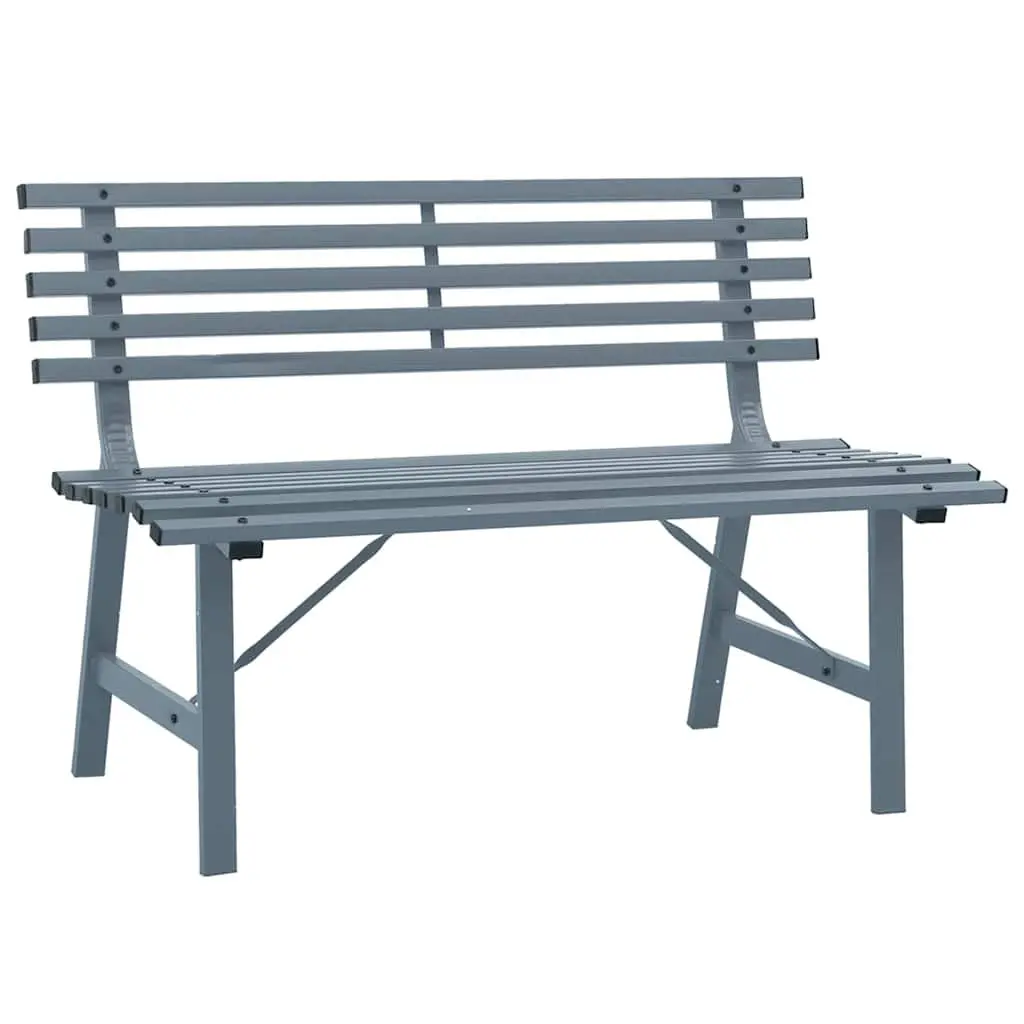 Garden Bench Outdoor Use 110cm Steel Grey