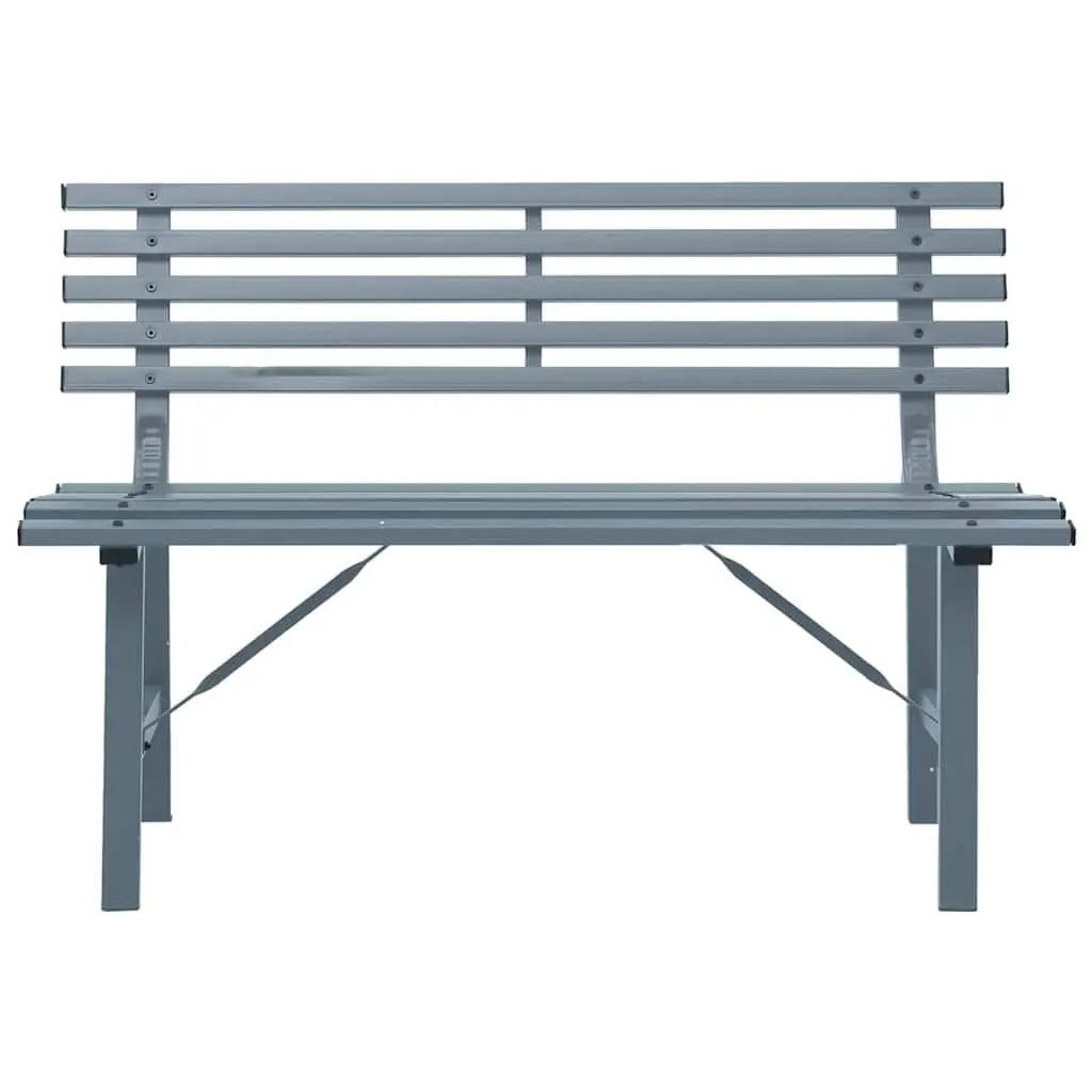 Garden Bench Outdoor Use 110cm Steel Grey
