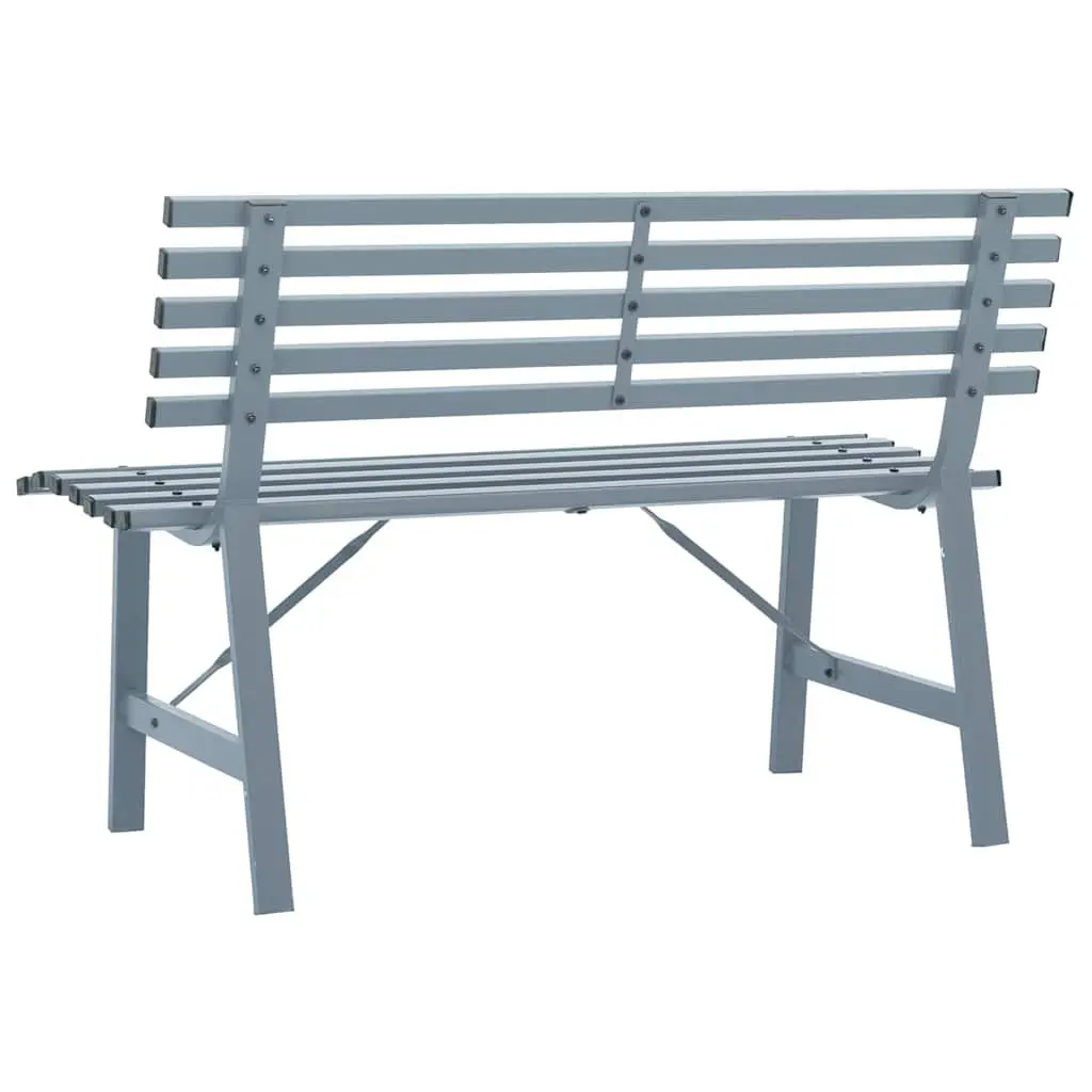 Garden Bench Outdoor Use 110cm Steel Grey