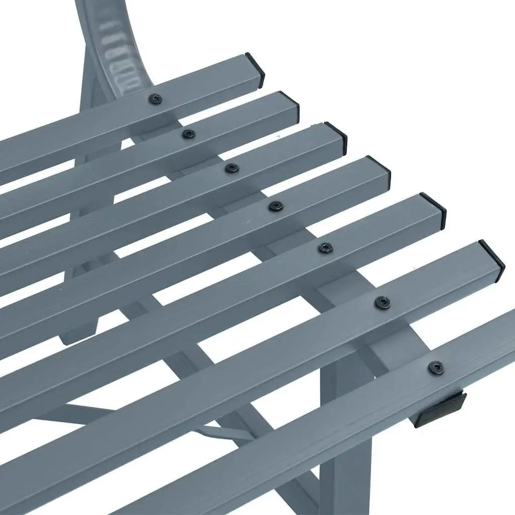 Garden Bench Outdoor Use 110cm Steel Grey