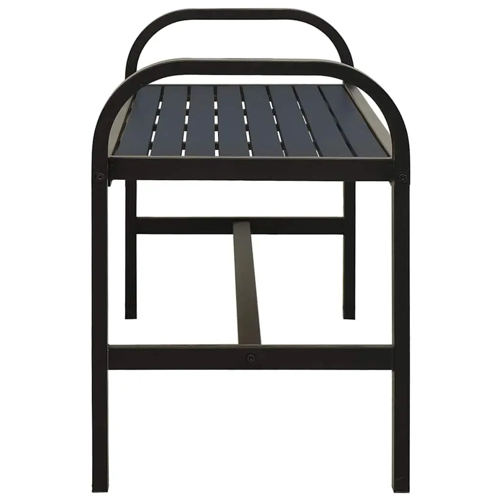 Garden Bench Outdoor Patio Seating 124.5cm Steel WPC Black Weather-Resistant