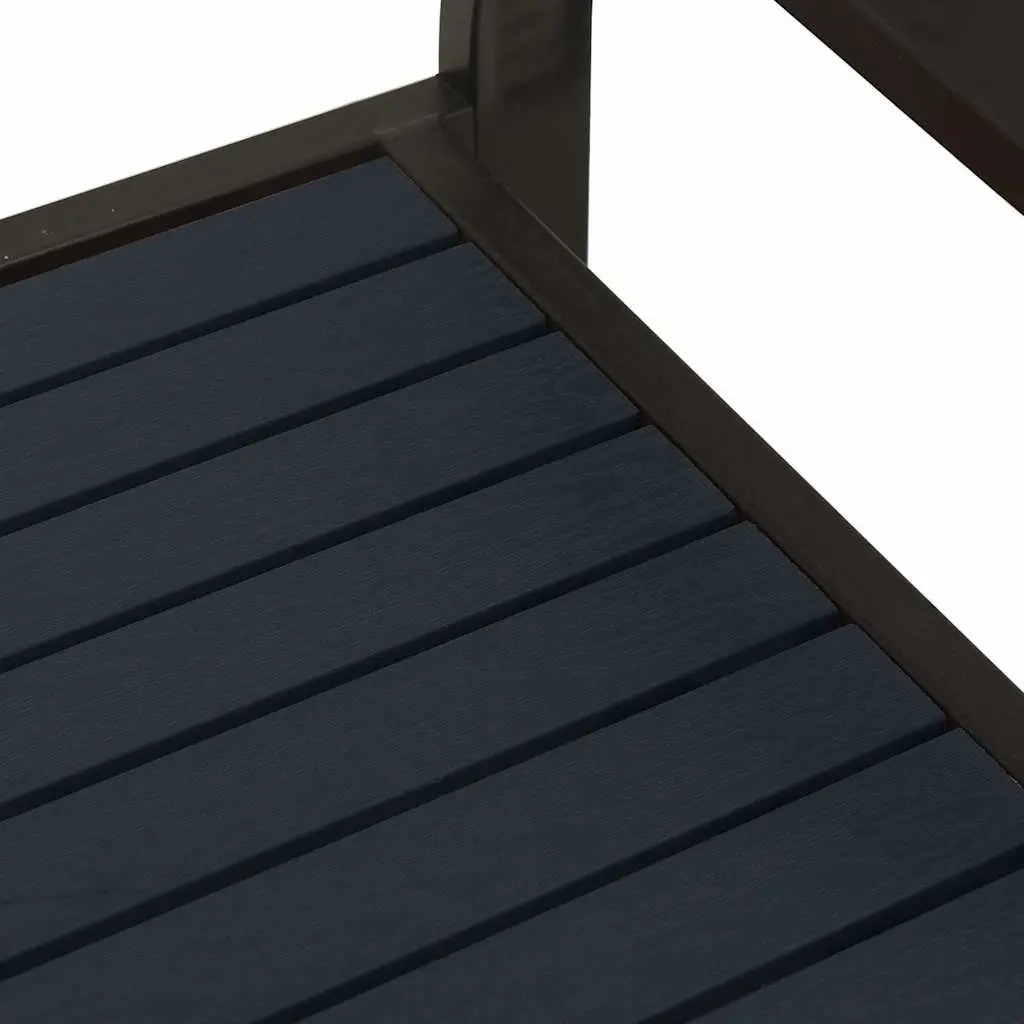Garden Bench Outdoor Patio Seating 124.5cm Steel WPC Black Weather-Resistant
