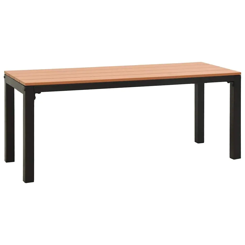 Garden Bench 110cm Outdoor Seating Steel WPC Patio Furniture Brown Black