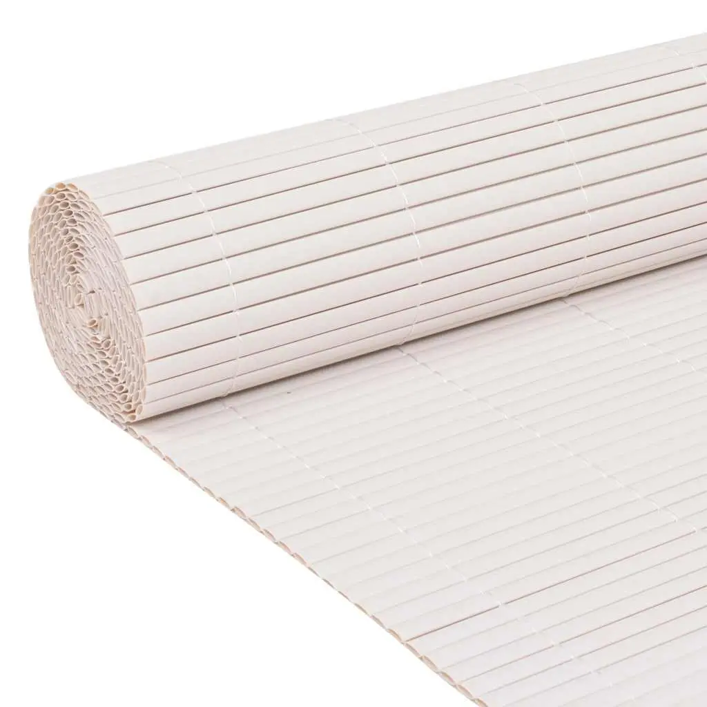 Fence Panel Garden Barrier 90x400cm Double-Sided White Outdoor Decor Screening