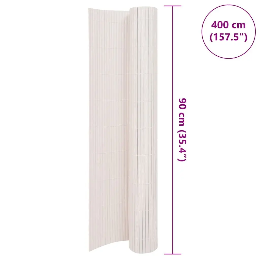 Fence Panel Garden Barrier 90x400cm Double-Sided White Outdoor Decor Screening