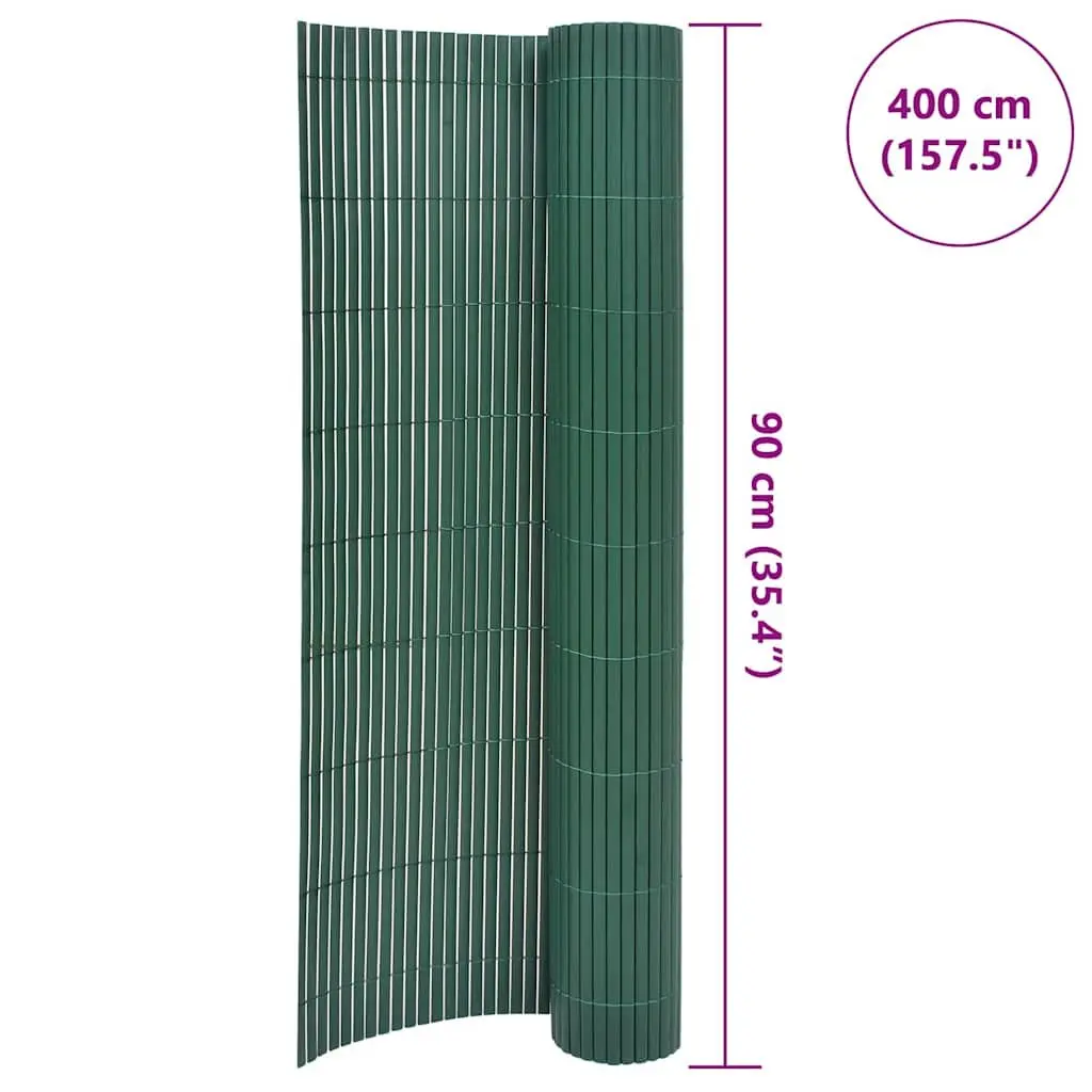 Garden Fence Panel Outdoor 90x400cm Double-Sided Decorative Barrier Green