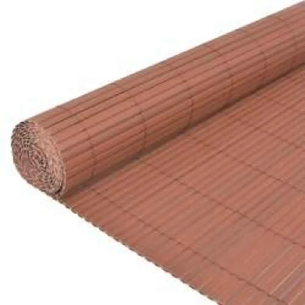 Garden Fence Panel Outdoor Barrier Brown 110cm x 300cm Double-Sided Flexible Screening