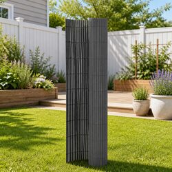 Double-Sided Garden Fence Panel: 110x300cm Grey Specifications
