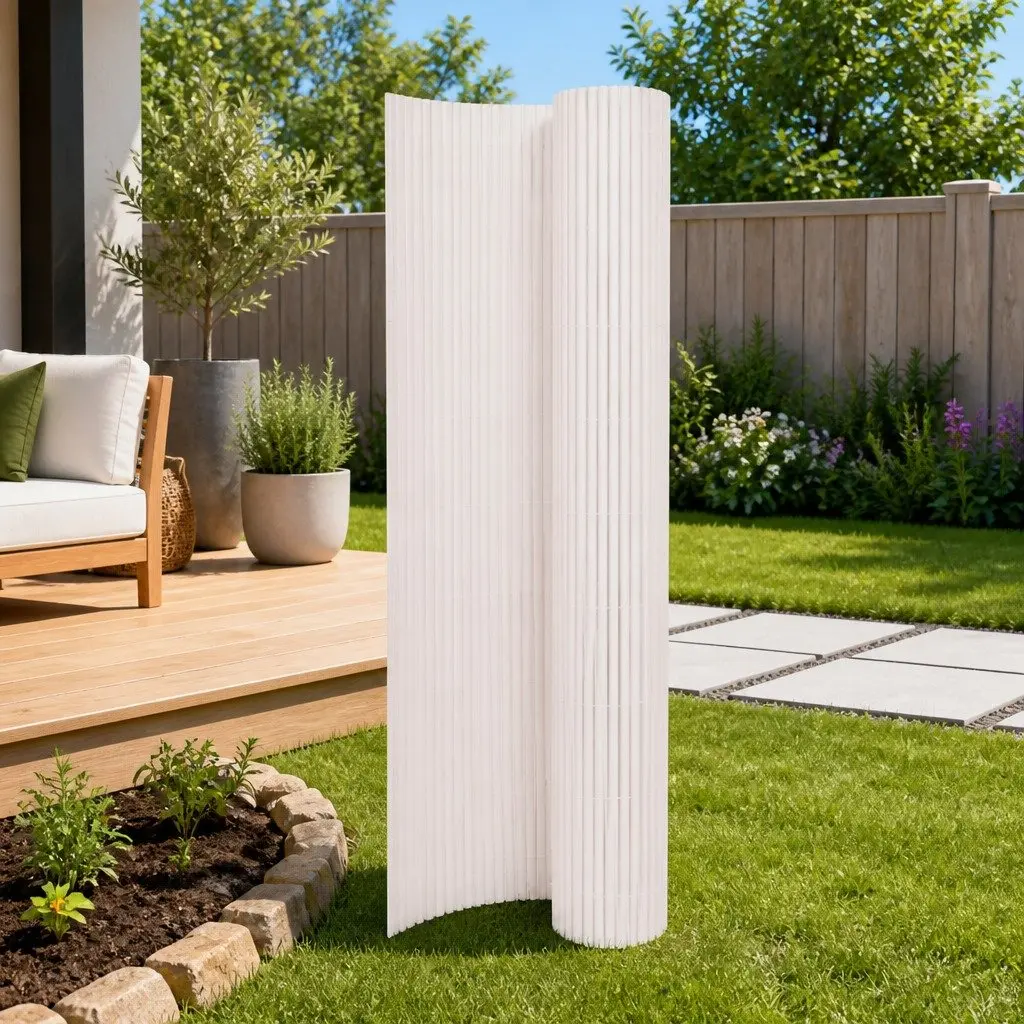 Garden Fence Panel 110x400cm Double-Sided Decorative Barrier Outdoor Sectioning