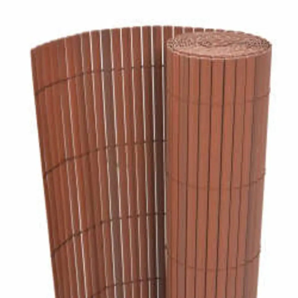 Double-Sided Garden Fence Panel Outdoor 110x400 cm Brown