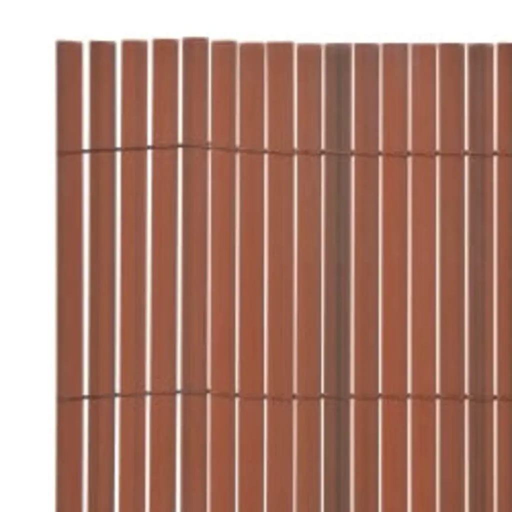 Double-Sided Garden Fence Panel Outdoor 110x400 cm Brown