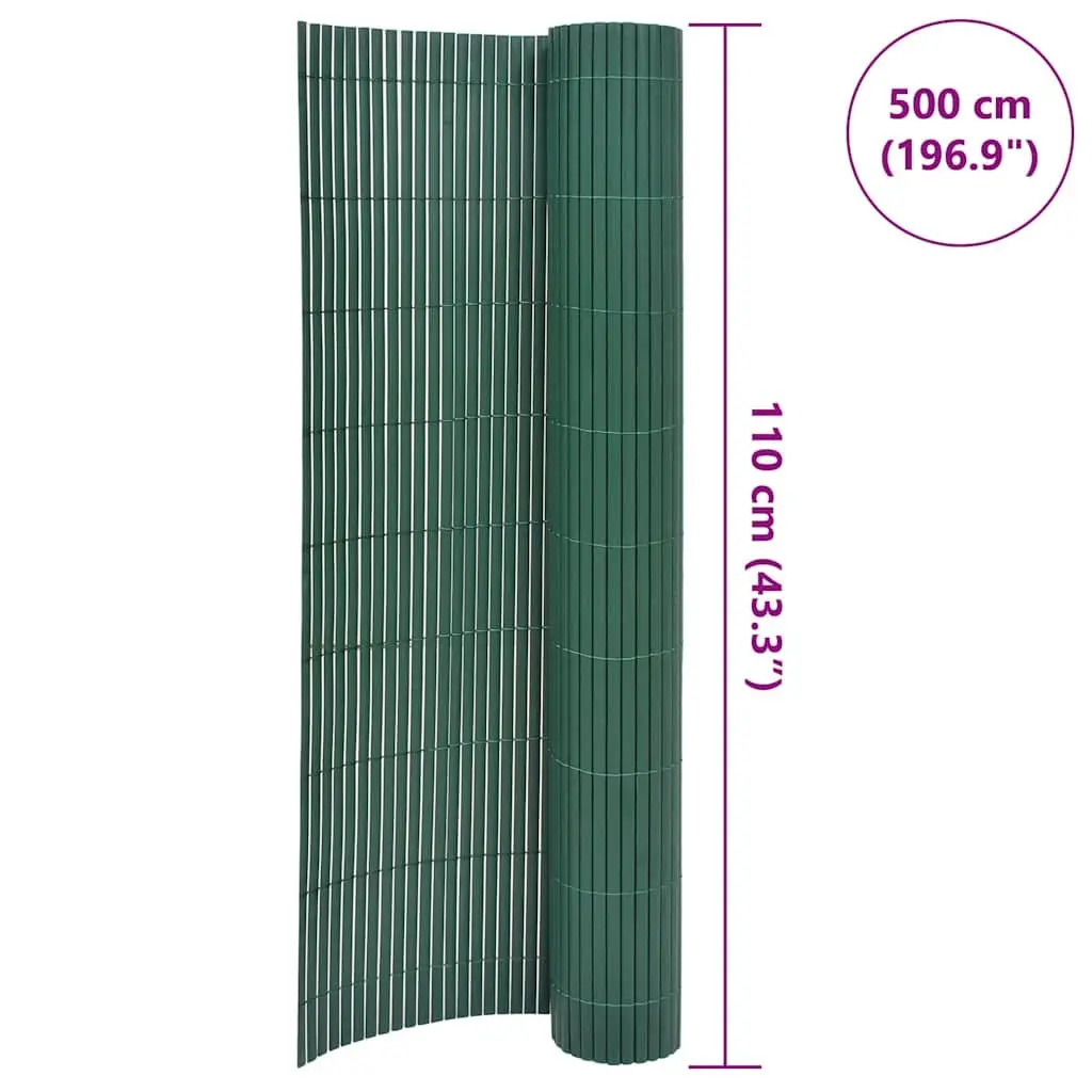 Double-Sided Garden Fence Panel 110x500 cm Green Decorative Barrier Flower Bed