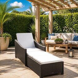 Sun Lounger Dimensions: Adjustable Backrest with Cushion
