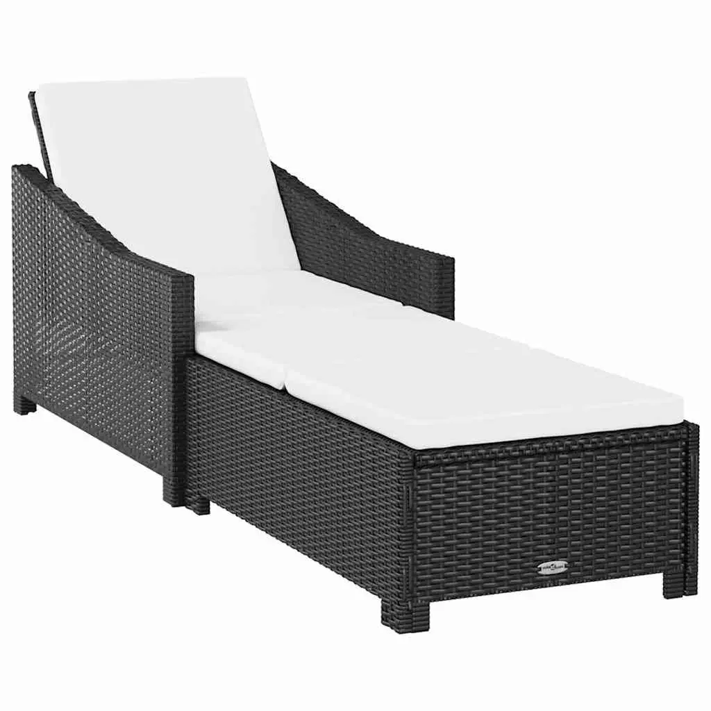 Sun Lounger Adjustable Backrest Outdoor Patio Garden Recliner with Cushion