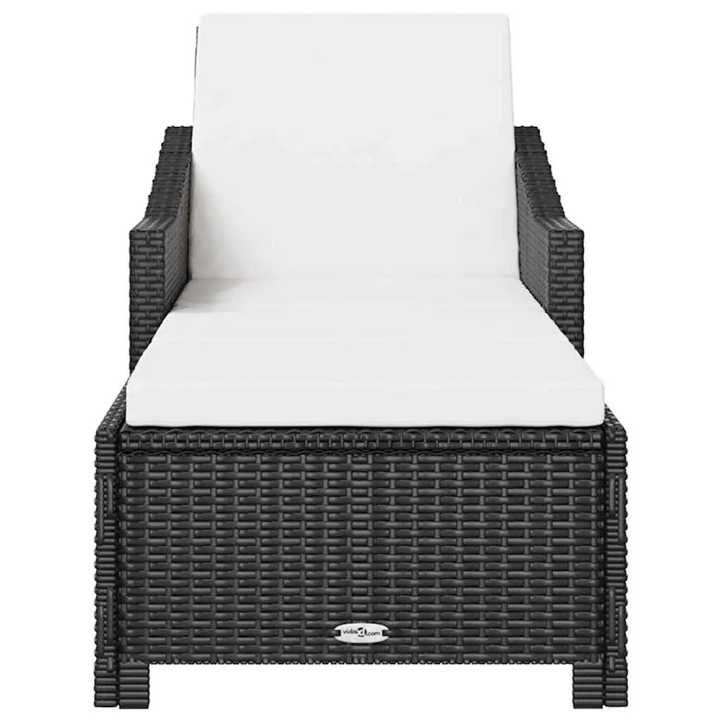 Sun Lounger Adjustable Backrest Outdoor Patio Garden Recliner with Cushion