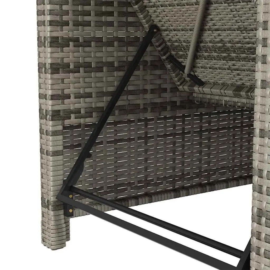 Grey Adjustable Backrest Sun Lounger