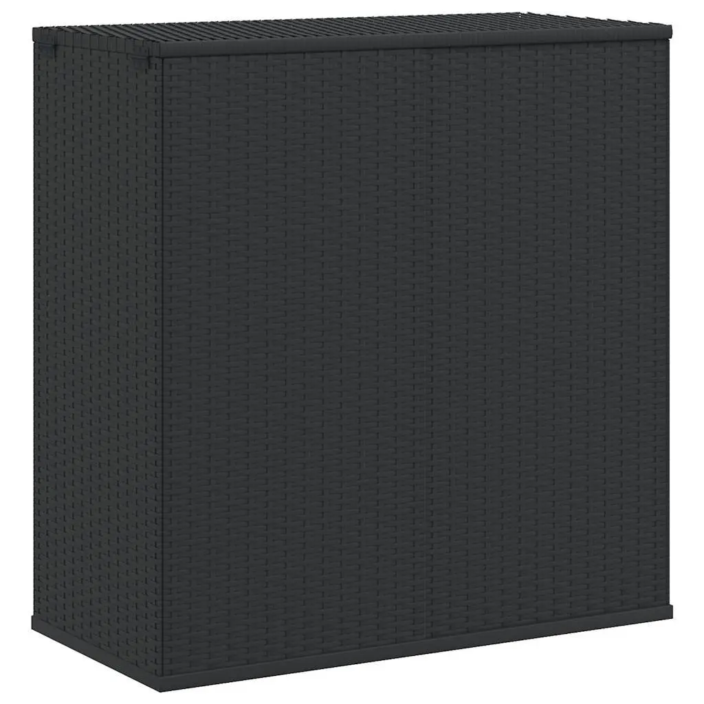 Outdoor Garden Cushion Storage Box PE Rattan Steel Frame Black 100x49x103.5cm