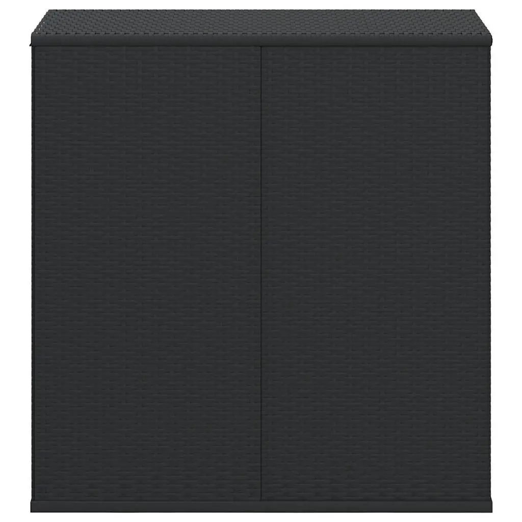 Outdoor Garden Cushion Storage Box PE Rattan Steel Frame Black 100x49x103.5cm