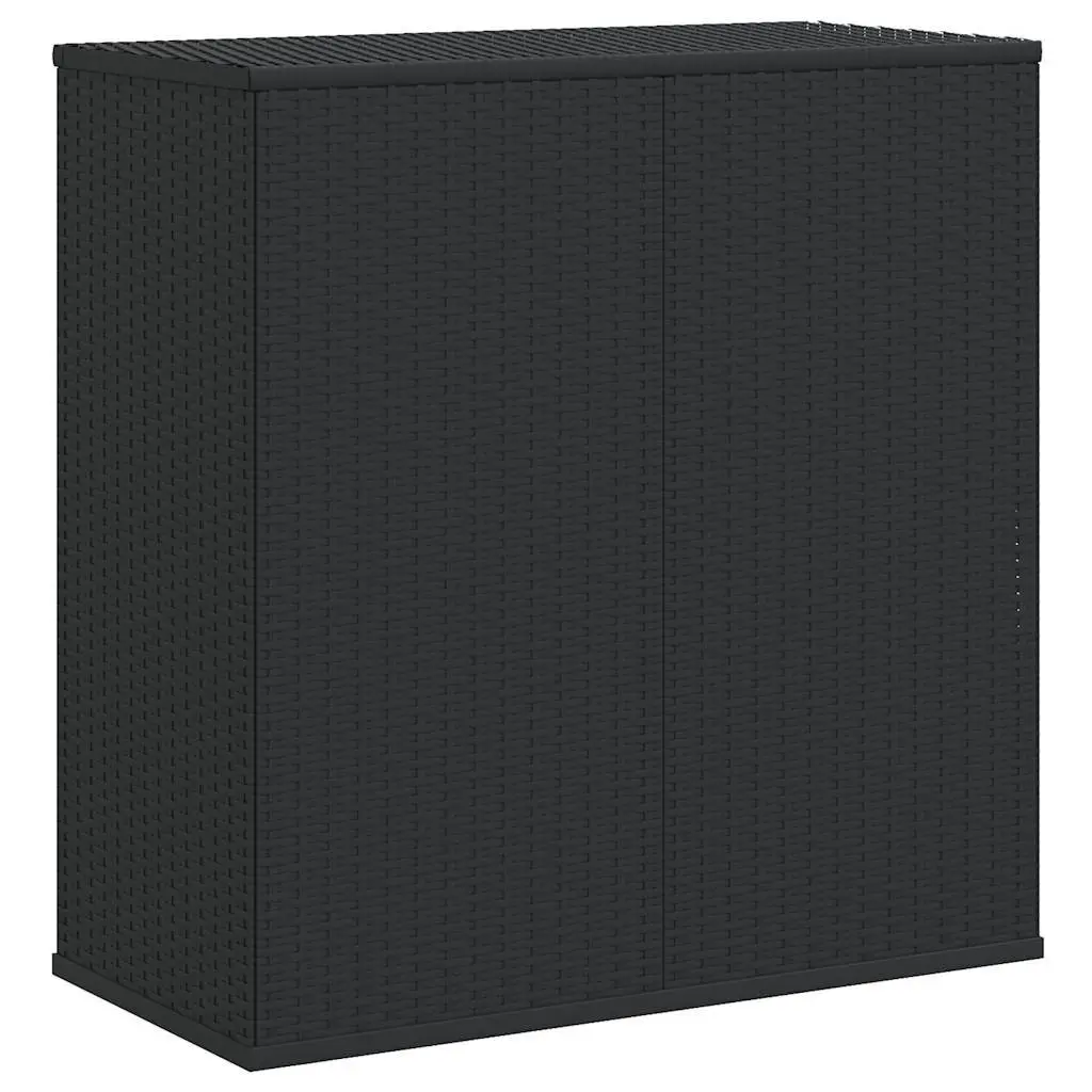 Outdoor Garden Cushion Storage Box PE Rattan Steel Frame Black 100x49x103.5cm
