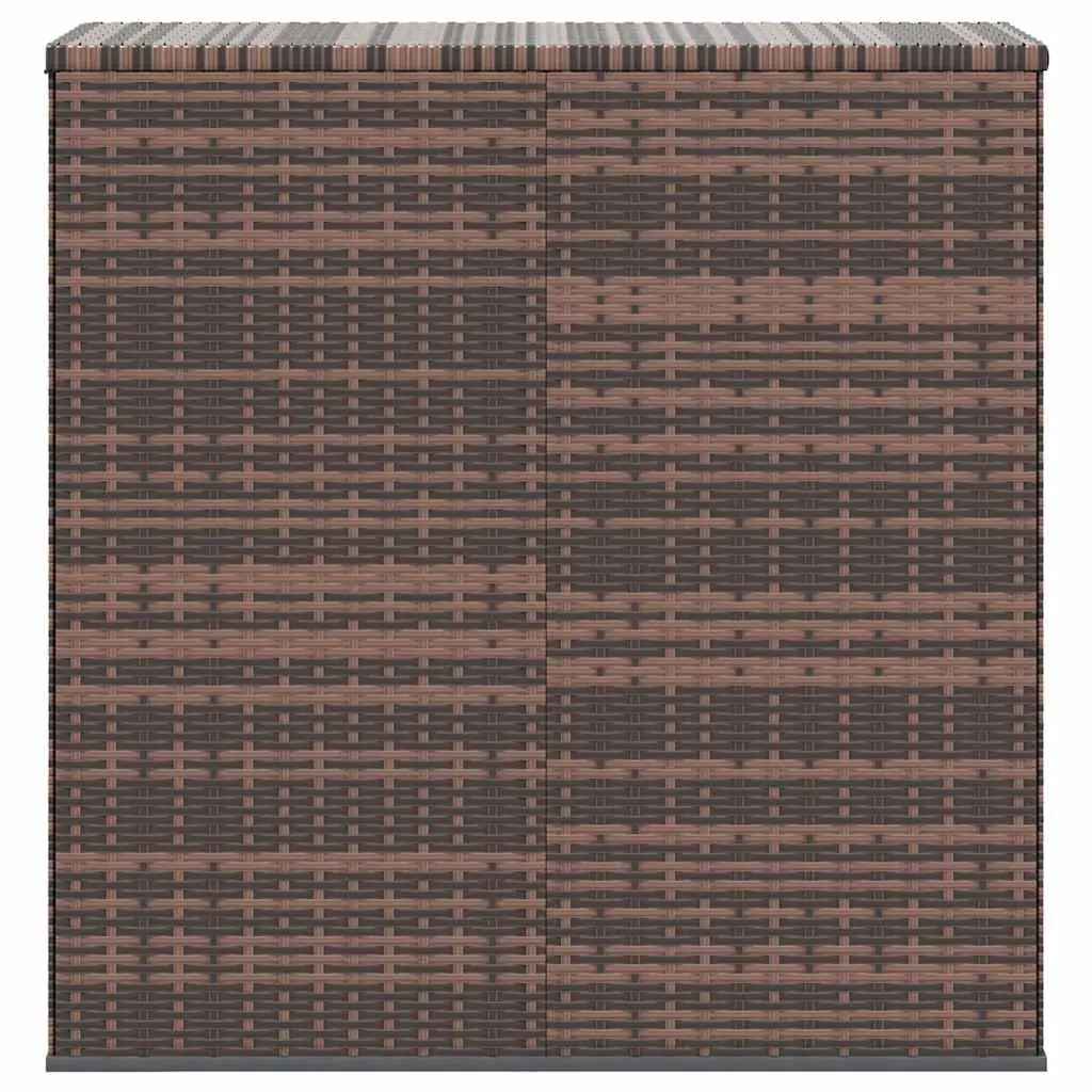 Garden Storage Box for Outdoor Use Brown PE Rattan with Steel Frame 100L x 49W x 103.5H cm