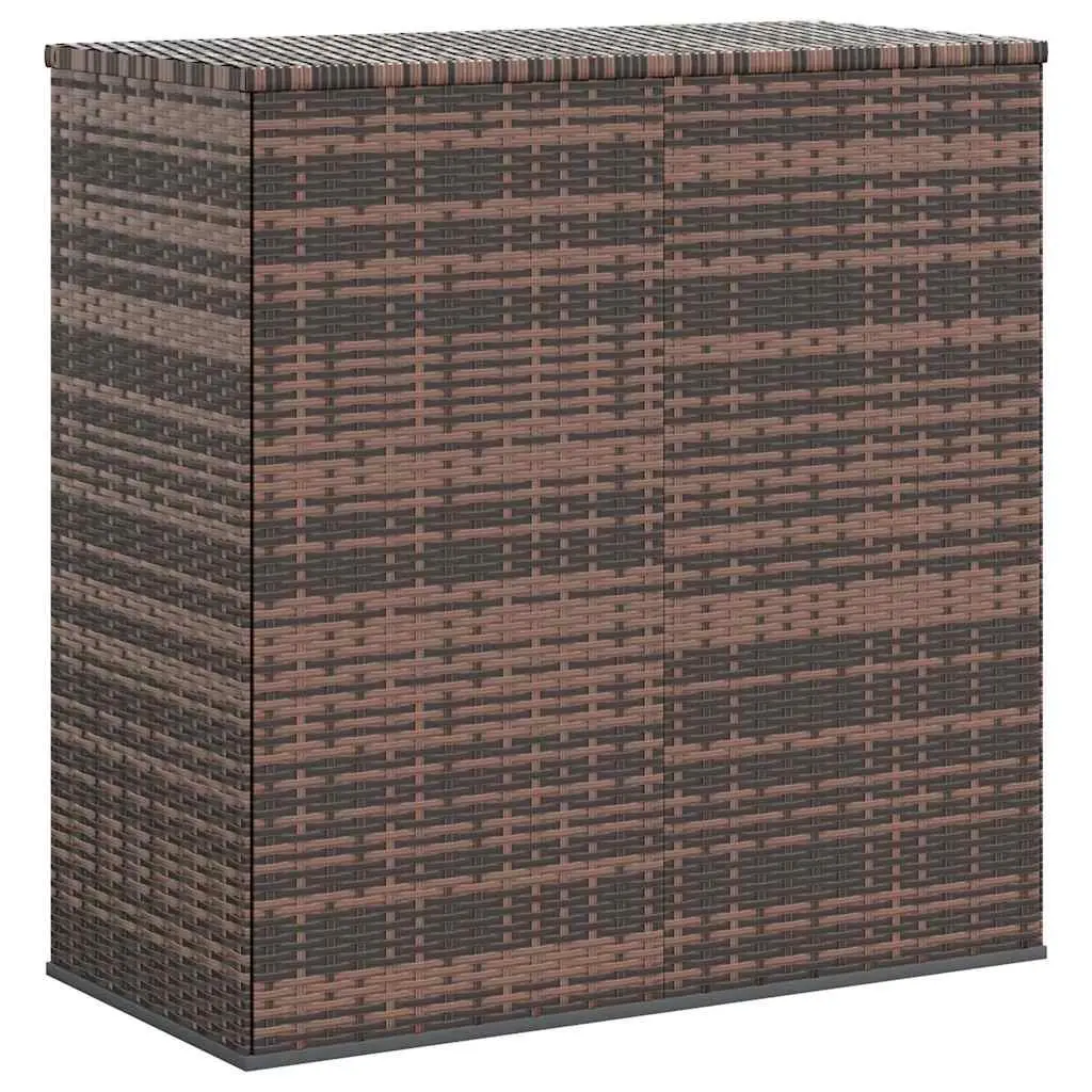 Garden Storage Box for Outdoor Use Brown PE Rattan with Steel Frame 100L x 49W x 103.5H cm