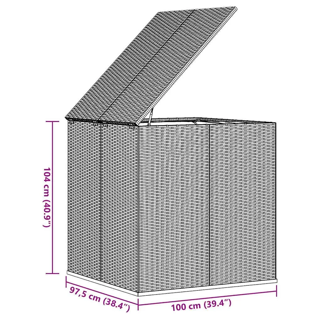 Black PE Rattan Storage Box