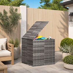 Garden Storage Box 100x97.5x104cm PE Rattan Grey