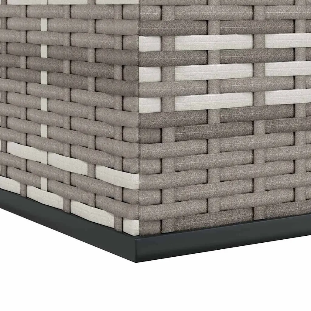 Garden Storage Box Outdoor Use 100x97.5x104cm PE Rattan Grey