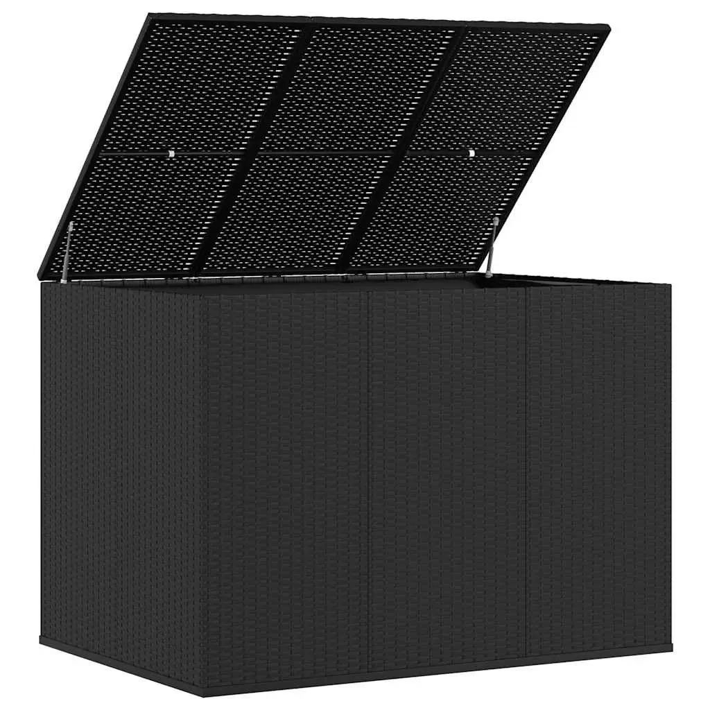 Garden Cushion Storage Box Outdoor Use 145 x 100 x 103 cm Weather Resistant PE Rattan with Powder Coated Steel Frame
