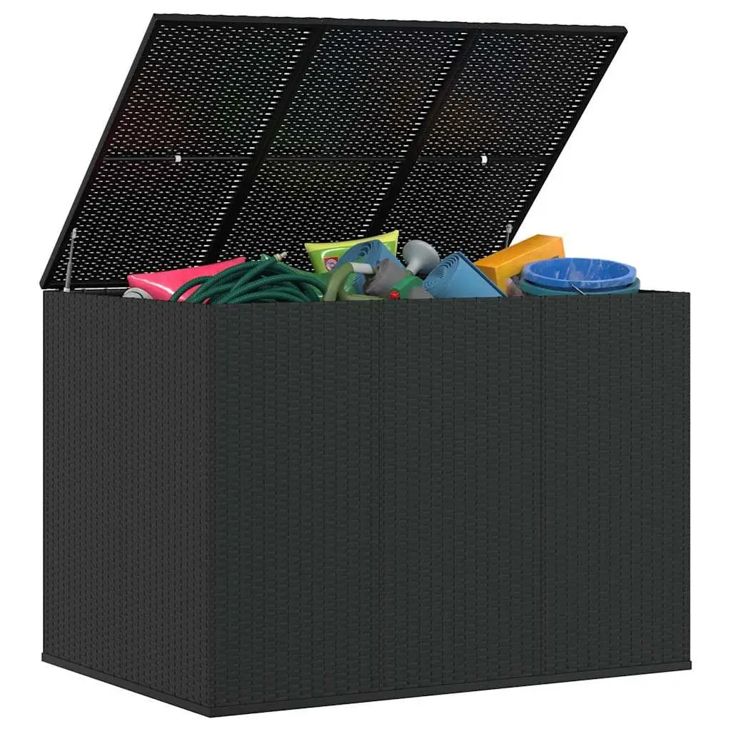 Garden Cushion Storage Box Outdoor Use 145 x 100 x 103 cm Weather Resistant PE Rattan with Powder Coated Steel Frame