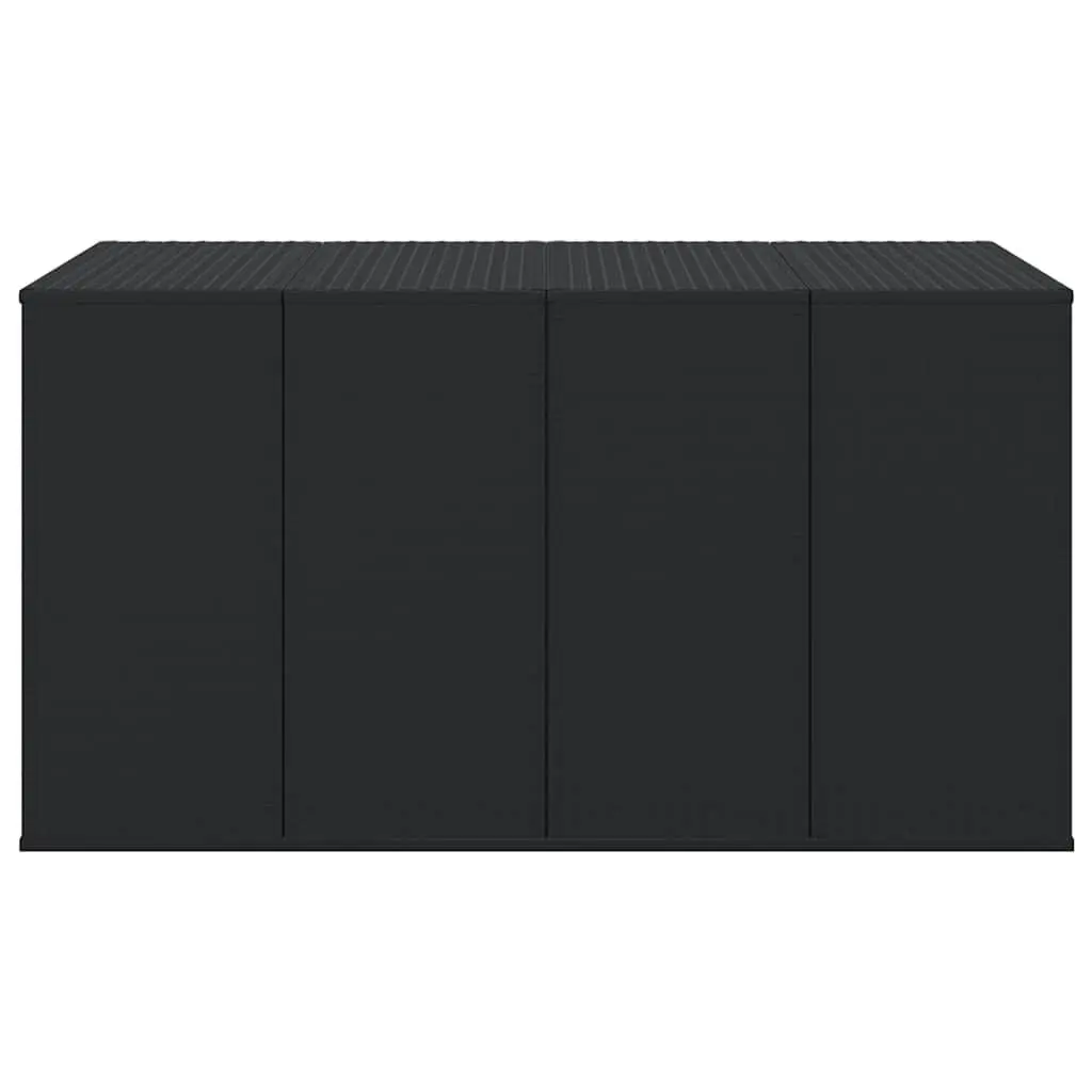 Garden Cushion Storage Box PE Rattan Outdoor Indoor 194x100x103cm Black