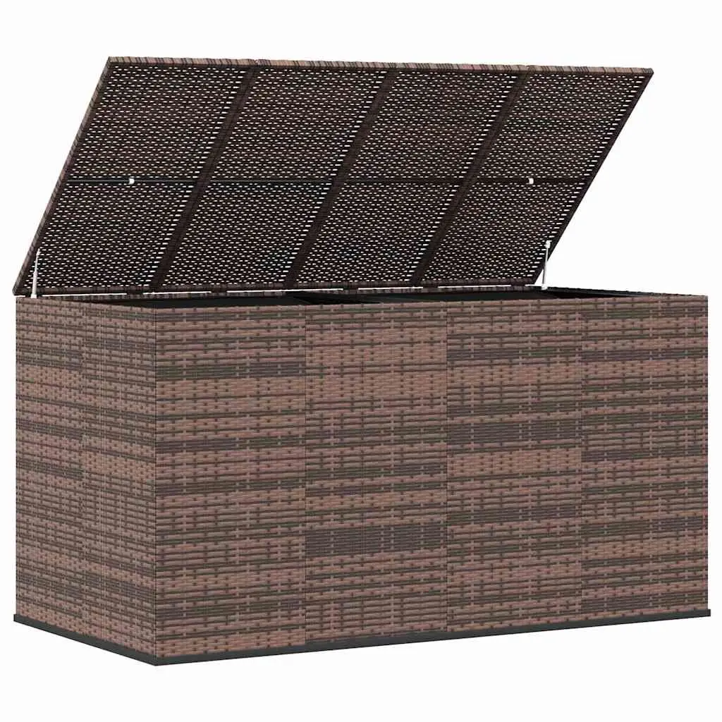 Garden Storage Box Outdoor Use 194x100x103cm Brown PE Rattan