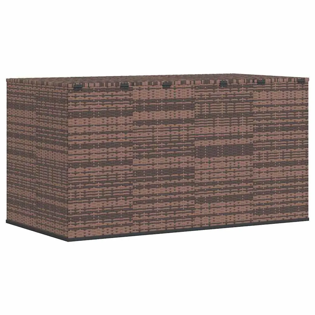 Garden Storage Box Outdoor Use 194x100x103cm Brown PE Rattan
