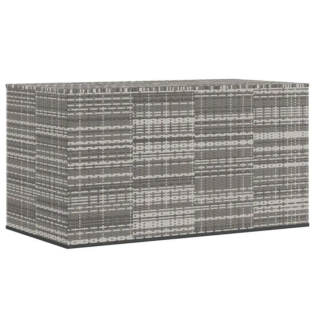 Garden Cushion Storage Box PE Rattan 194x100x103cm Outdoor Furniture Grey