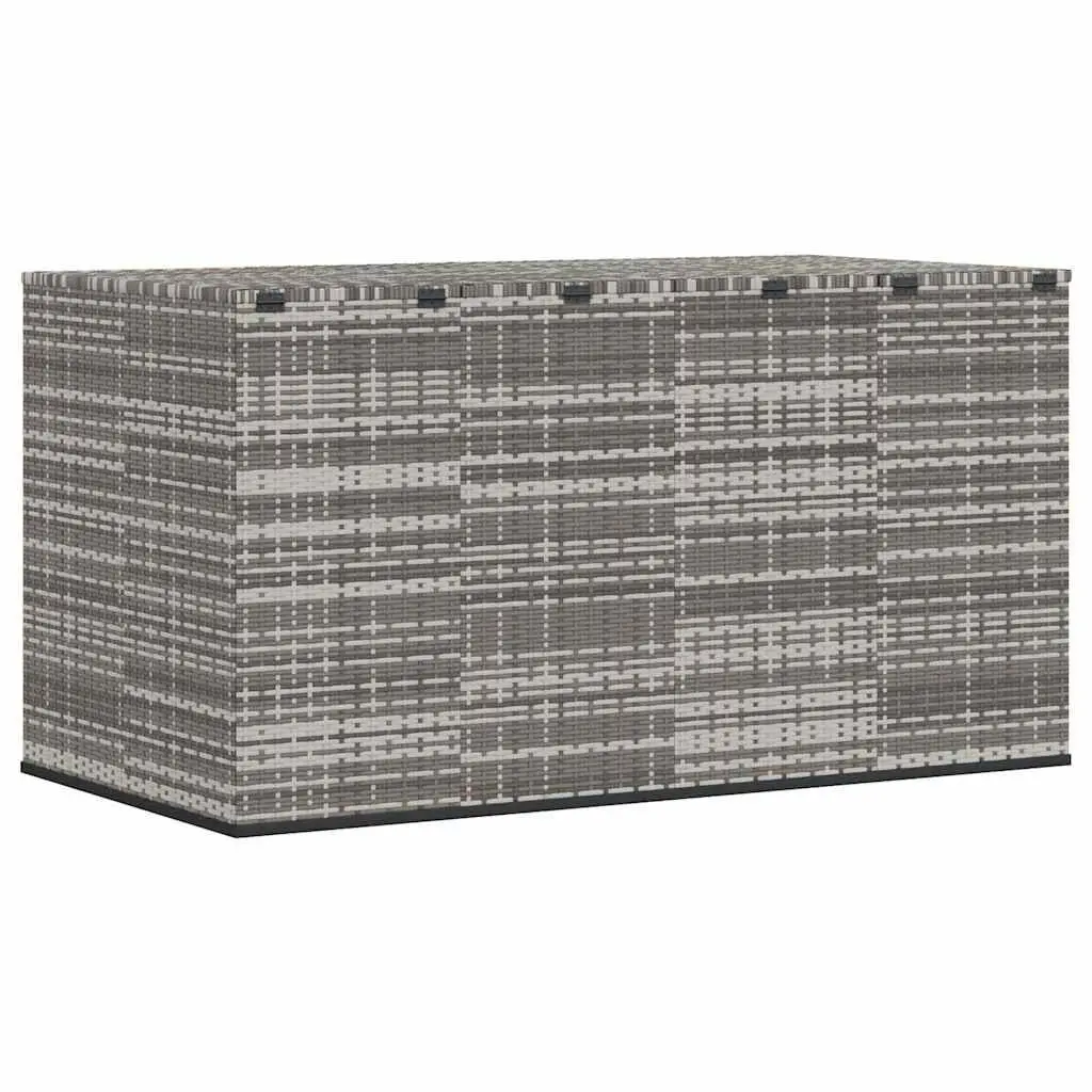 Garden Cushion Storage Box PE Rattan 194x100x103cm Outdoor Furniture Grey