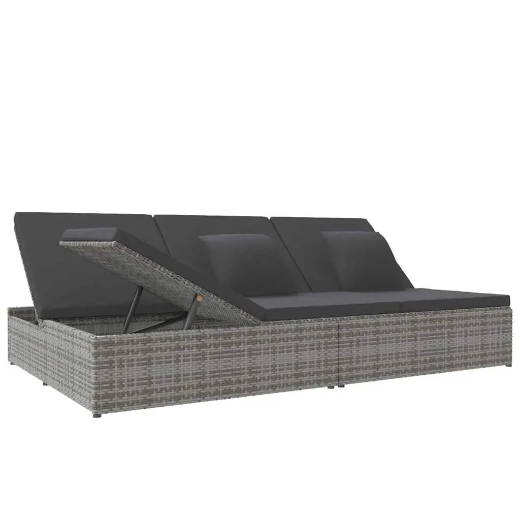 Convertible Sun Bed Sofa Outdoor Garden Lounger Grey